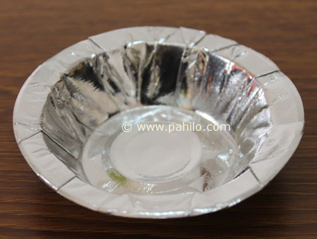 Silver Coated Paper Bowl 8 Inch